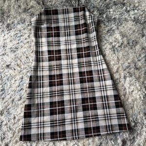 Plaid Women's BodyCon Dress - Black, White, Red